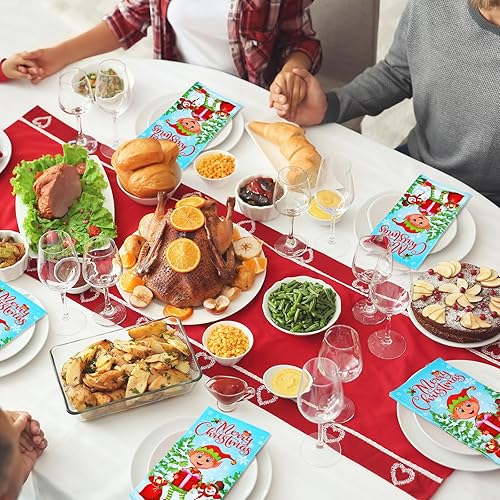 Miniatura 6 de Woanger 300 servilletas de papel de Navidad desechables de 2 capas para invitados, servilletas de baño, bebidas, cena, toalla para decoración de