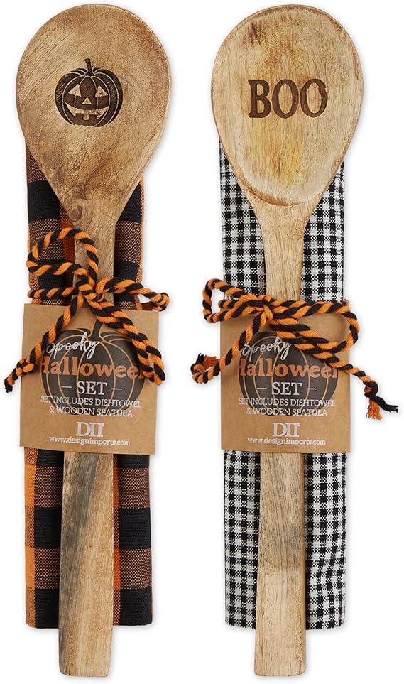 Halloween Dishtowel & Spoon Gift Set Mixed Pack