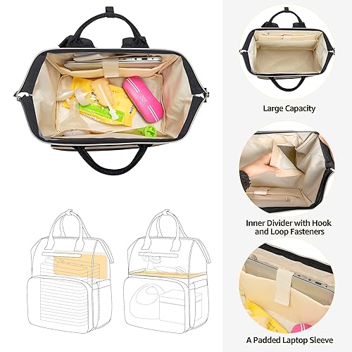 Miniatura 2 de Damero Mochila para extractor de leche con divisor interior, bolsa de bombeo con funda para laptop y múltiples bolsillos, se adapta a la mayoría de