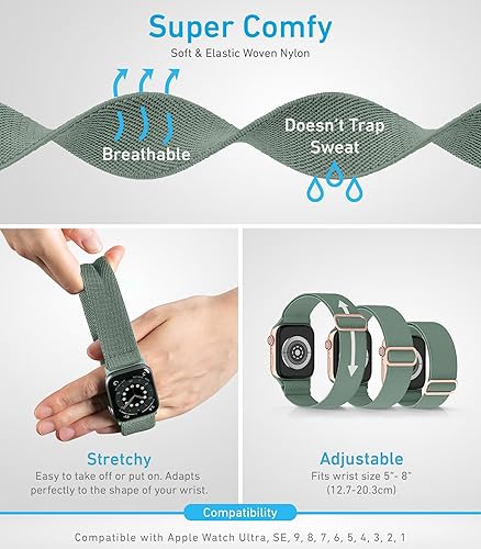 Miniatura 3 de Nylon Apple Watch Bands Unisex - iWatch 123456789SEUltra 2 Bands for 38mm40mm41mm42mm44mm45mm49mm - 1468 Variety Multipack
