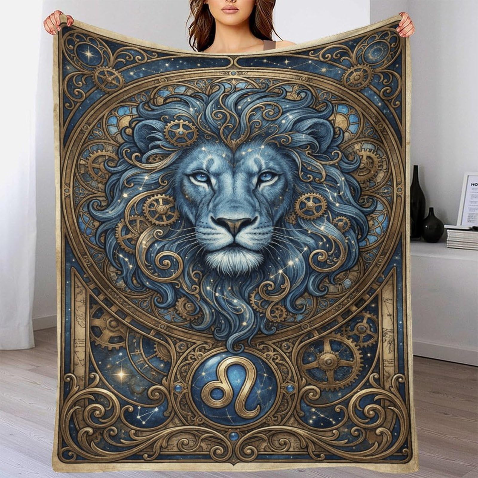 H3B8U2Y5 Leo Zodiac for for Flannel Throw Blanket, Bedroom Nap Use