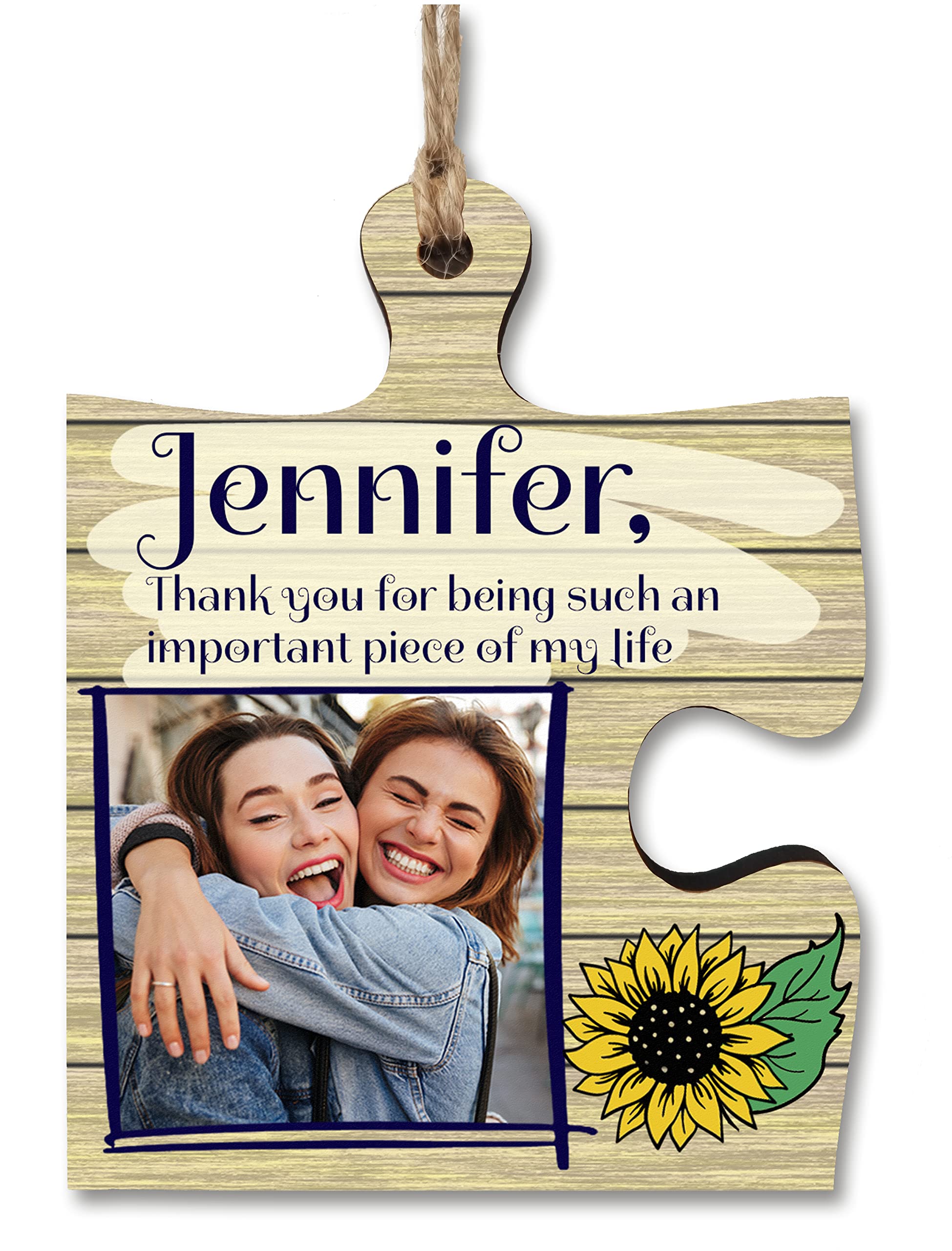 The Plum Penguin Multicolor Personalised Photo Gift Thank You Important Piece Of My Life Jigsaw Puzzle Shaped Decorative Hanging Plaque Sign Friendship