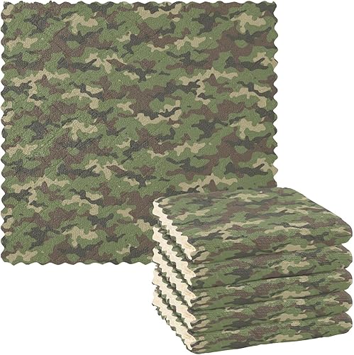 linqin Camouflage Set of 6 Absorbent Microfiber Dish Towels Decorative Quality Microfiber Towel Reusable for Restaurant Table