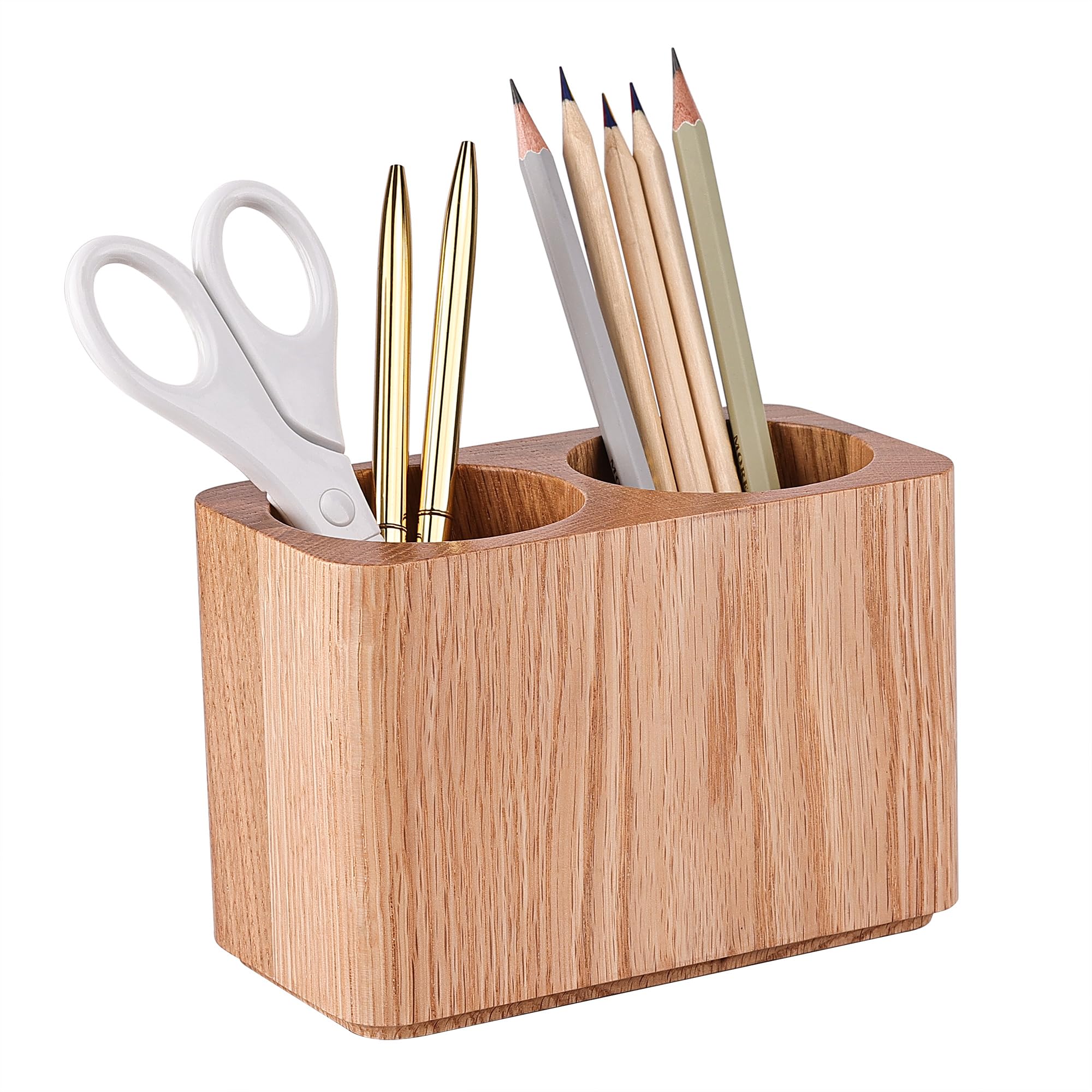 3 Pack Unfinished Wood Pen Holders - DIY Desk Organizer Cups 3x3x3.5 Inches