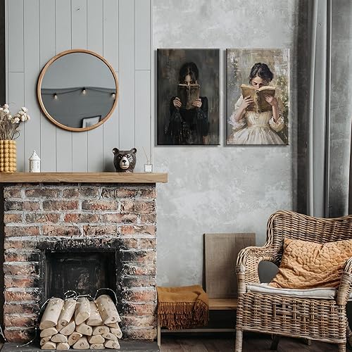 Miniatura 3 de Dark Academia - Arte de pared vintage gótico victoriano, libro de lectura, póster de libro de lectura, impresión estética, oscura, animada,