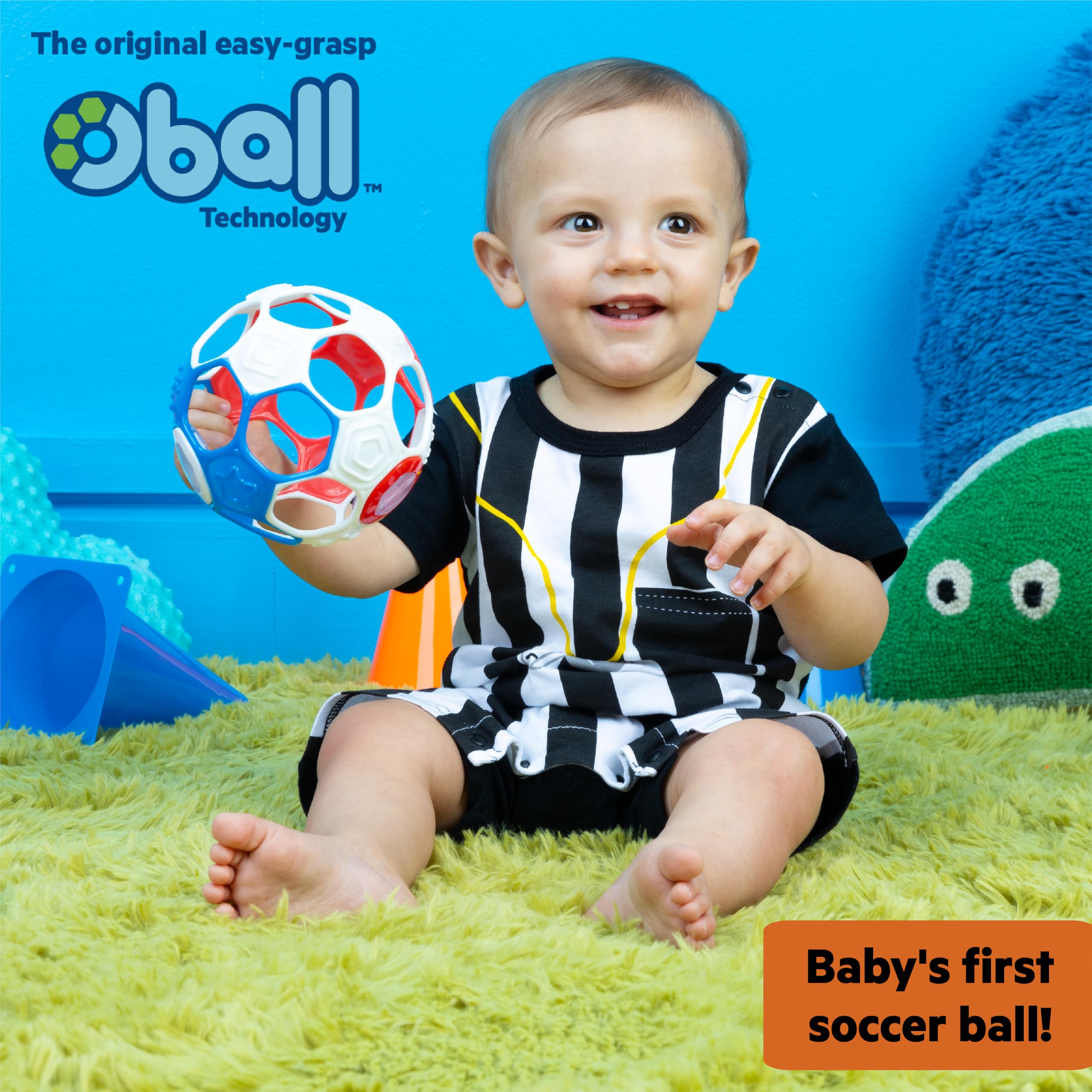Amazon.com : Bright Starts Oball Grippin' Goals Rattle Soccer Ball
