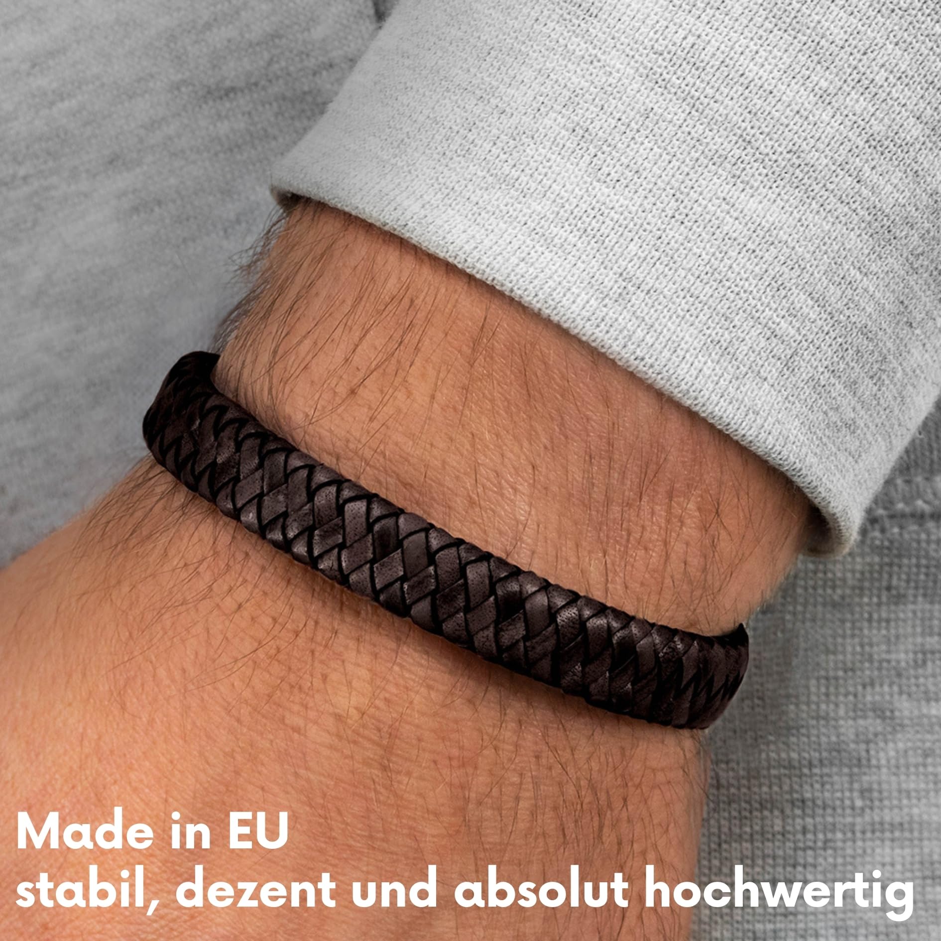 Simaru Lederarmband für Frauen & Männer, Echtleder-Armband mit Edelstahl Hakenverschluss, Premium-Qualität Made in Germany