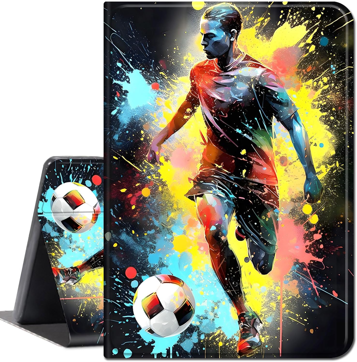 for iPad 10.9 Inch Case iPad 10th Generation Case (2022), Slim Lightweight Smart Shell Stand Cover with Auto Wake/Sleep for iPad 10th Gen 2022,Colorful Soccer