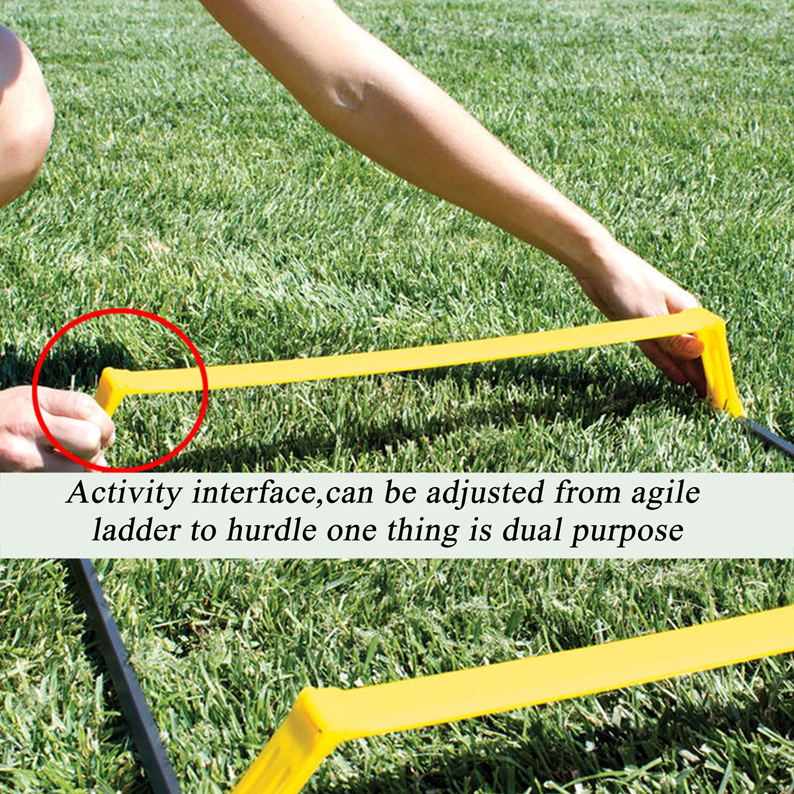 Scala di agilità Scala di Agilità Fissa A Doppio Scopo, Set di Allenamento per L'agilità di velocità, per Bambini E Adulti per Allenamento di velocità di Calcio, Facile da Trasportare(Size:3.3M)