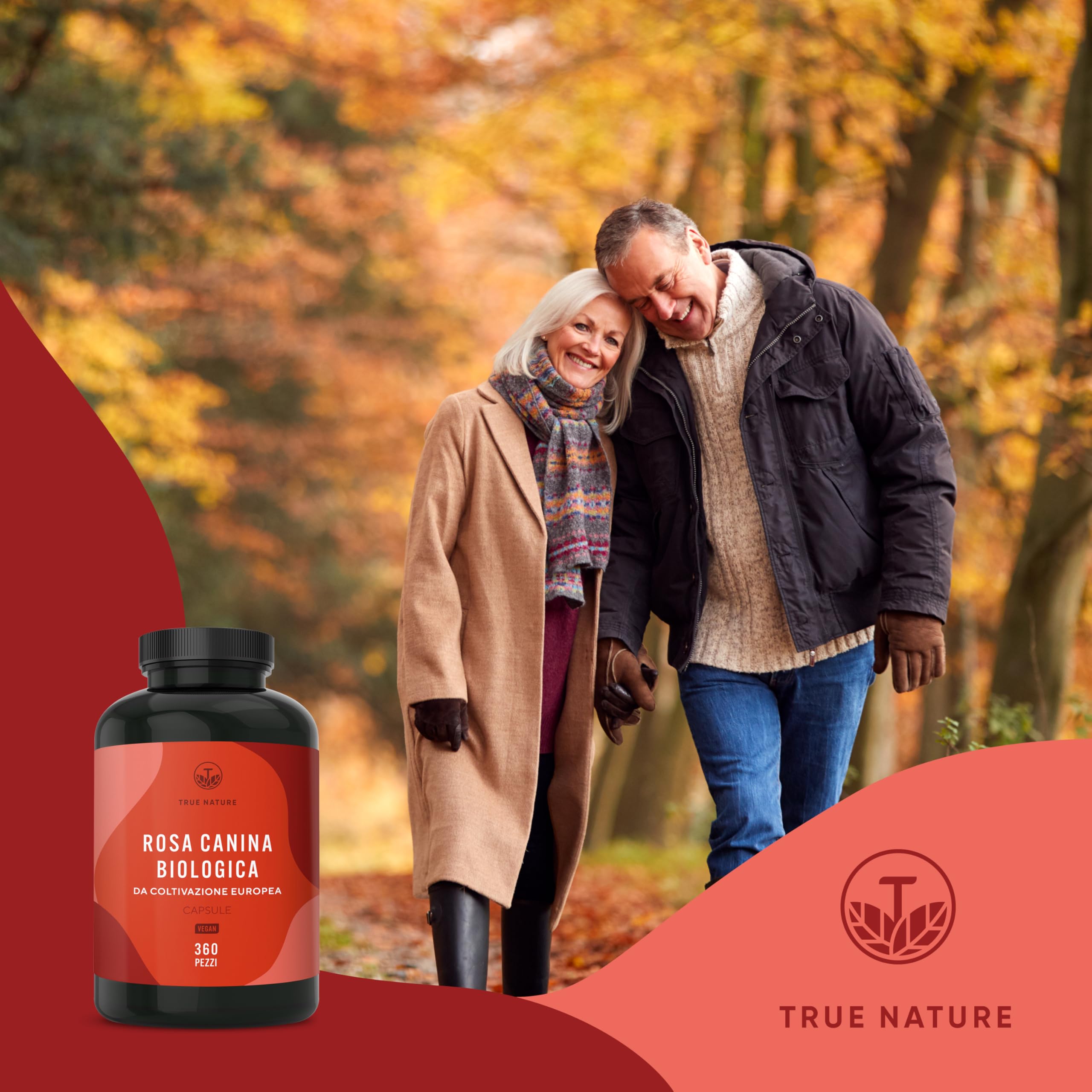 Rosa Canina Biologica - 3900 mg di dosaggio elevato - 360 Capsule (650 mg di polvere di rosa canina) - Vegan, senza glutine e senza lattosio - Testato in laboratorio - TRUE NATURE®