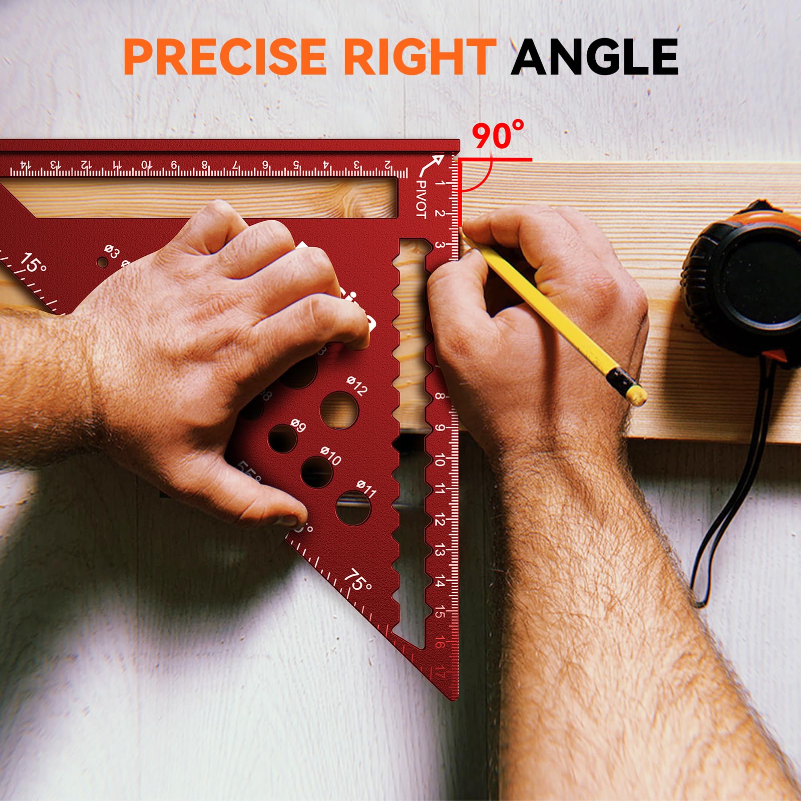 Squadra Da Falegname 180mm E 300mm - Alluminio Con Superficie Scrivibile - Foto 5