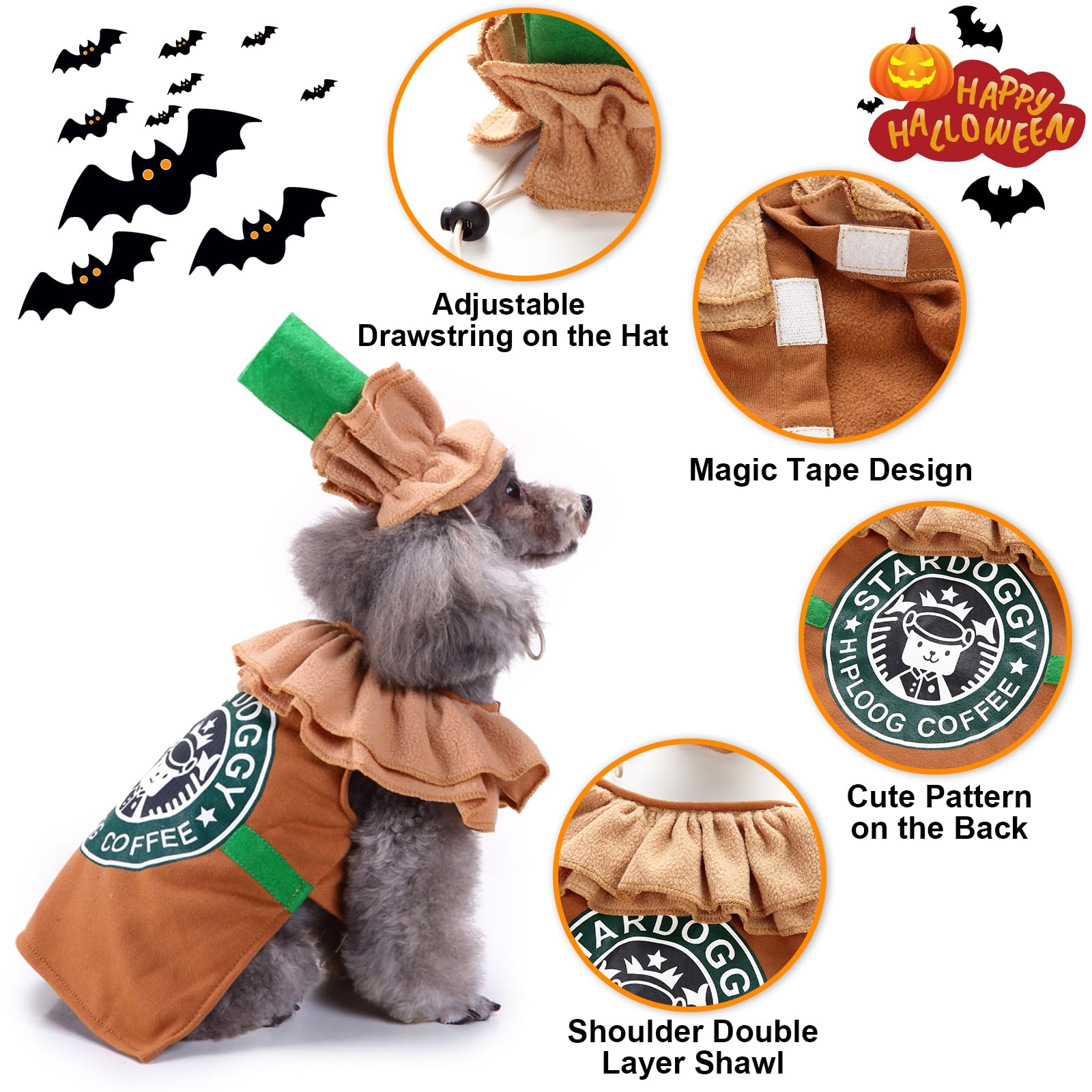 Latte Dog Coffee Cat Costume Puppy Cosplay Halloween Party Special Events