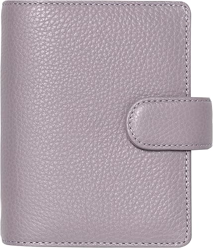 Filofax Norfolk - Organizador de bolsillo, color lavanda, cuero suave de grano completo, seis anillos, con calendario semanal para ver, multilingüe,