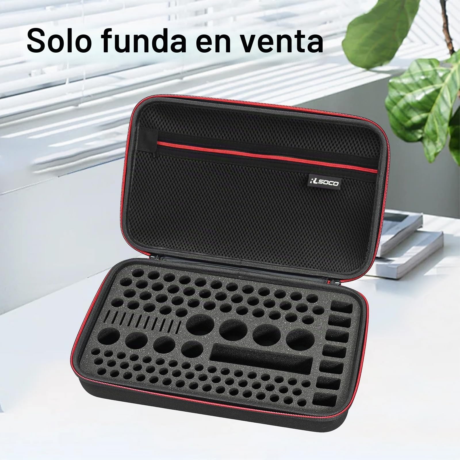 RLSOCO Funda para pilas con comprobador - Caja organizadora grande para pilas con capacidad para más de 120 pilas: AA, AAA, C, D, 9 V, BT-168 | Estuche con cremallera YKK (pilas no incluidas)