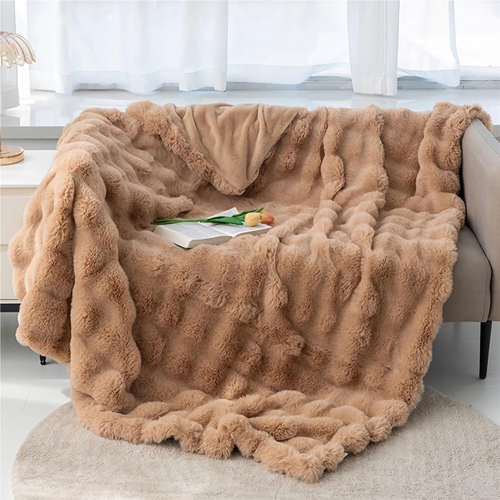Plaid Canape Grande Taille marron fonce pour eliminer le froid et habiller votre lit 2 places