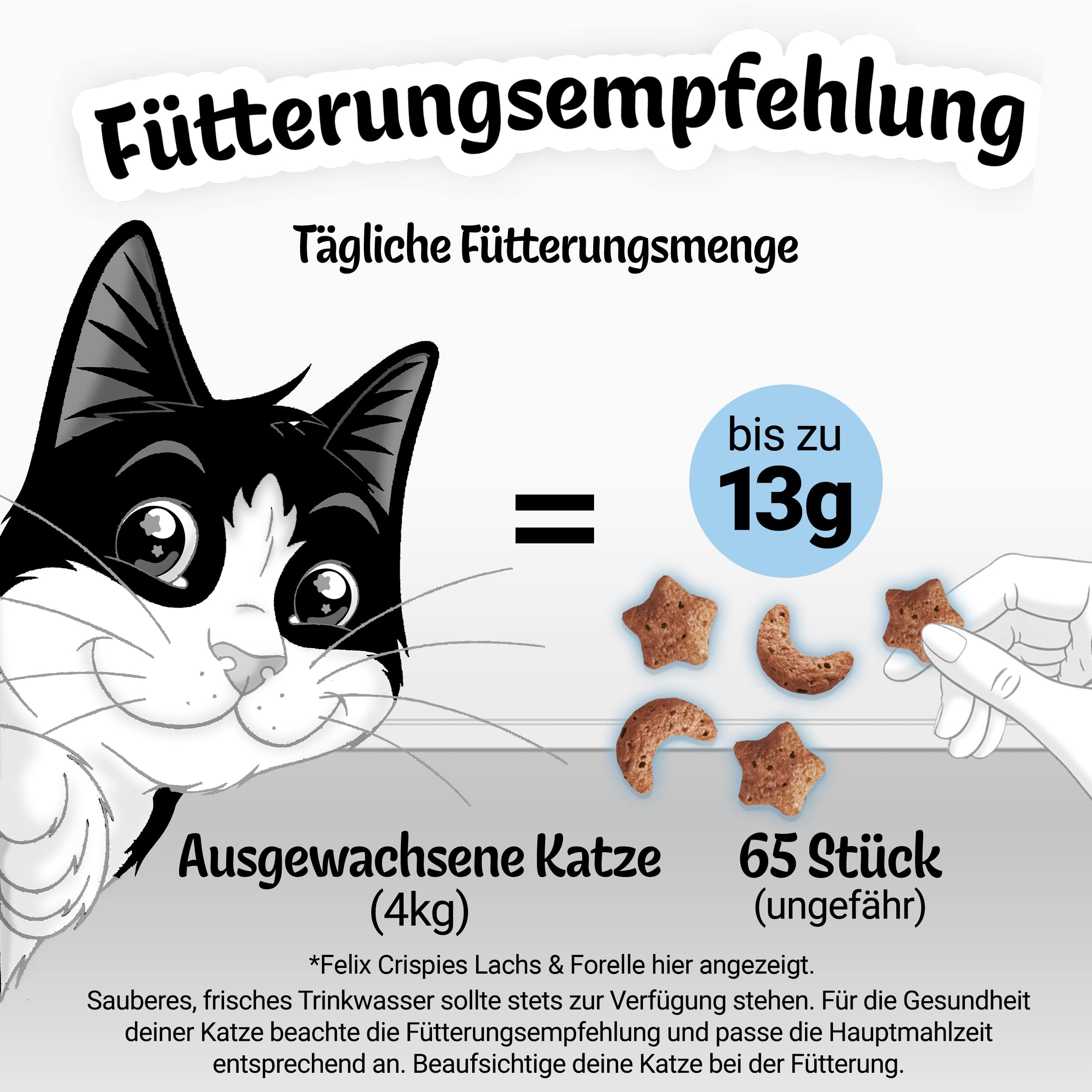 FELIX Crispies przekąska dla kotów, chrupiąca smakołyk z jagnięciną i warzywami, 8 sztuk (8 x 45 g)
