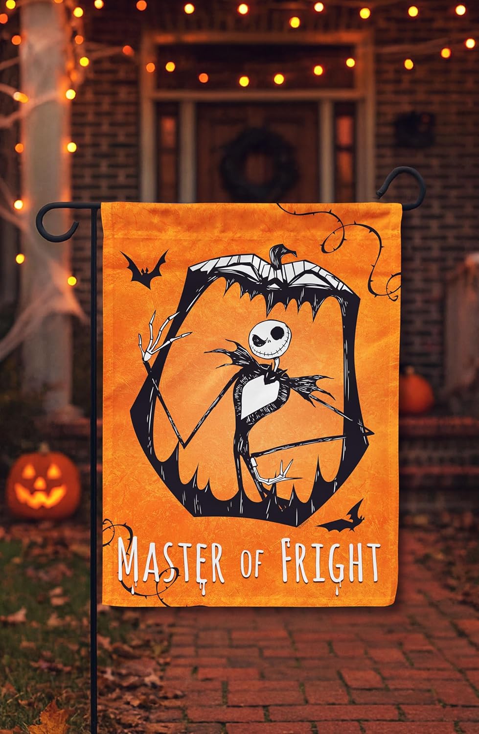 Flagology, Disney, Nightmare Before Christmas, Master of Fright, Garden Flag, Outdoor/Indoor, Exclusive Premium Fabric, Officially Licensed Disney (12" x 18")