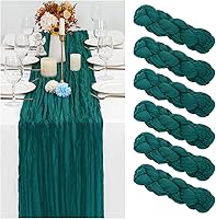 Vista 130 de Showgeous 10 Pack Baby Pink Cheesecloth Table Runner 10FT Long Semi-Sheer Gauze Table Runner Boho or Rustic Wedding Decor for Wedding Decor Arch