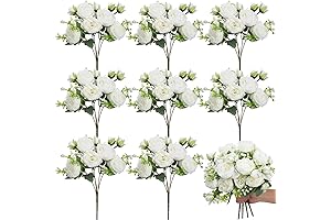 Enhance Home Decor with Crowye's Captivating White Artificial Peony Flower Centerpieces