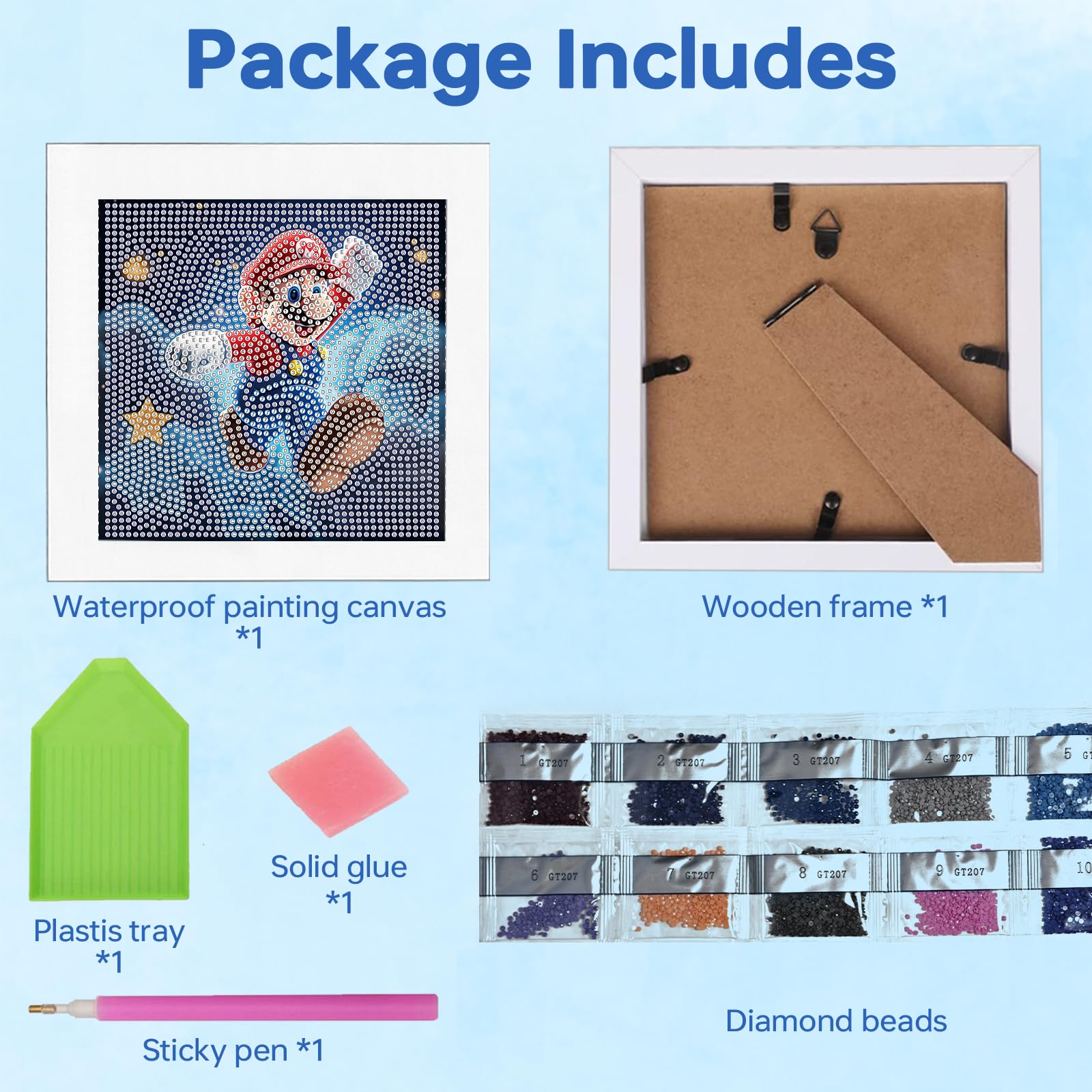 Kit Diamond Painting 5D Per Bambini 6+ E Adulti, Super Bros
