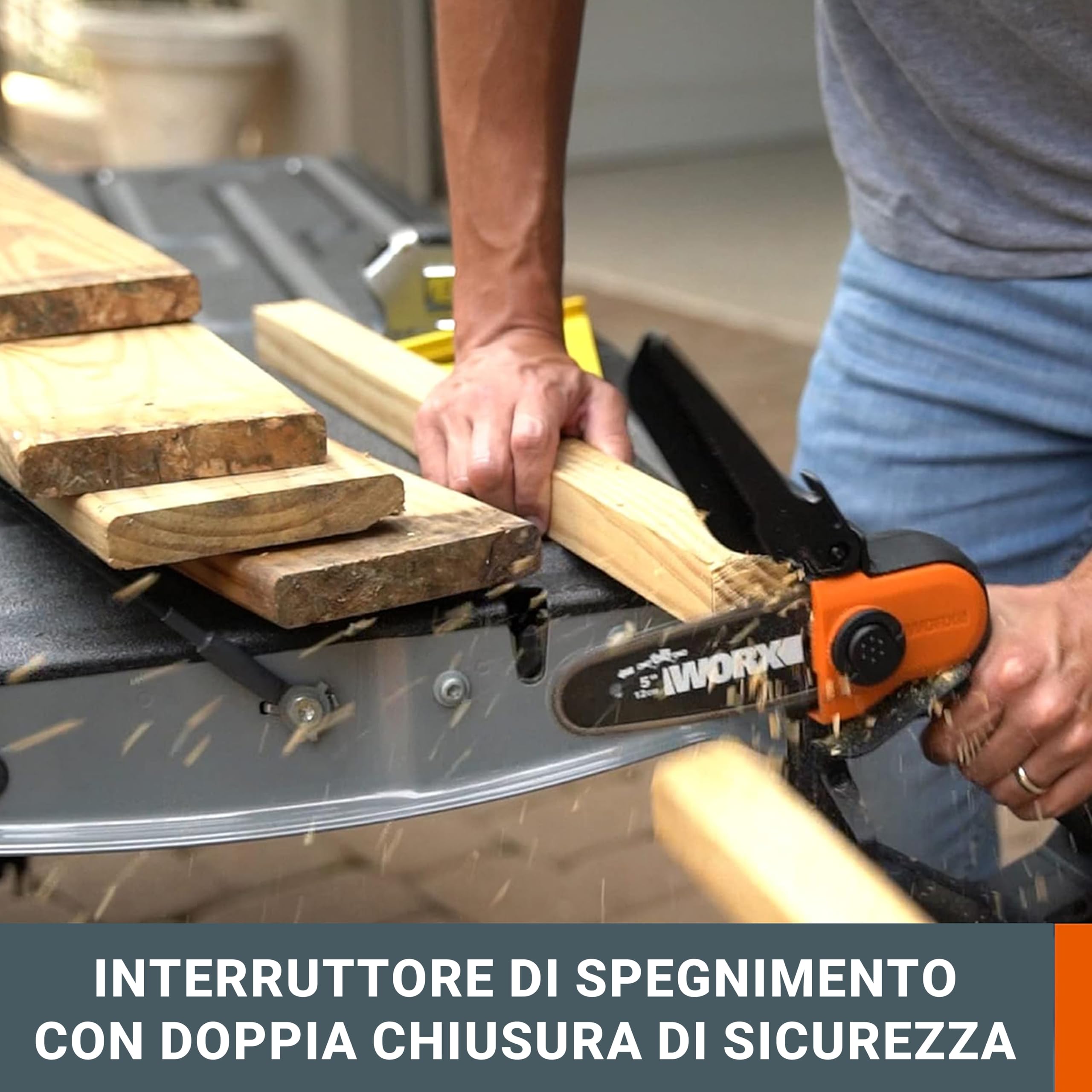 WORX Potatore A Batteria 20 V WG324E Lunghezza Lama 12 Leggera E Comoda Compatibile Con PowerShare Con Batteria E Caricatore