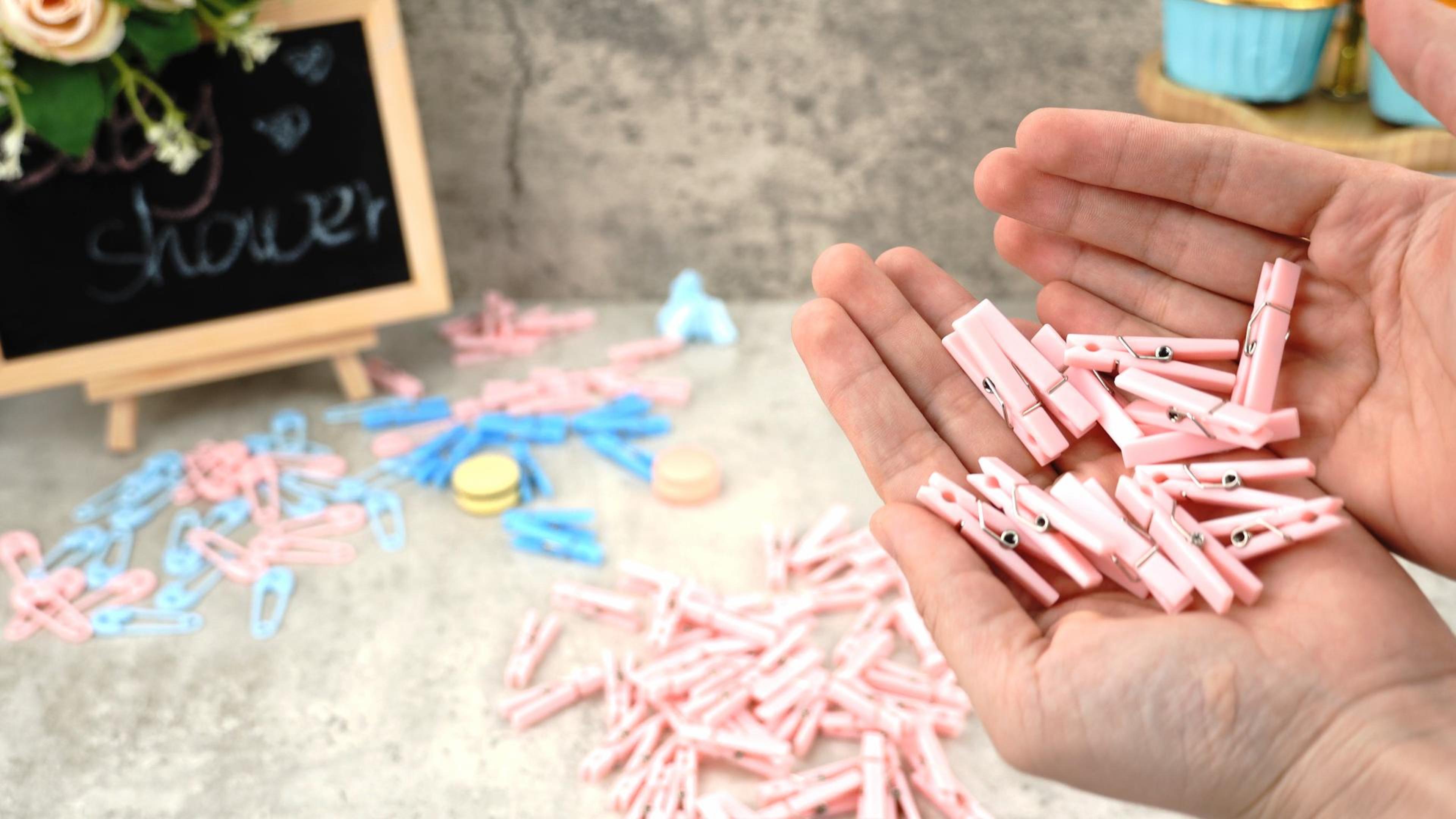 100 Mini Clothes Pin for Baby Shower Girl Game on Amazon Live