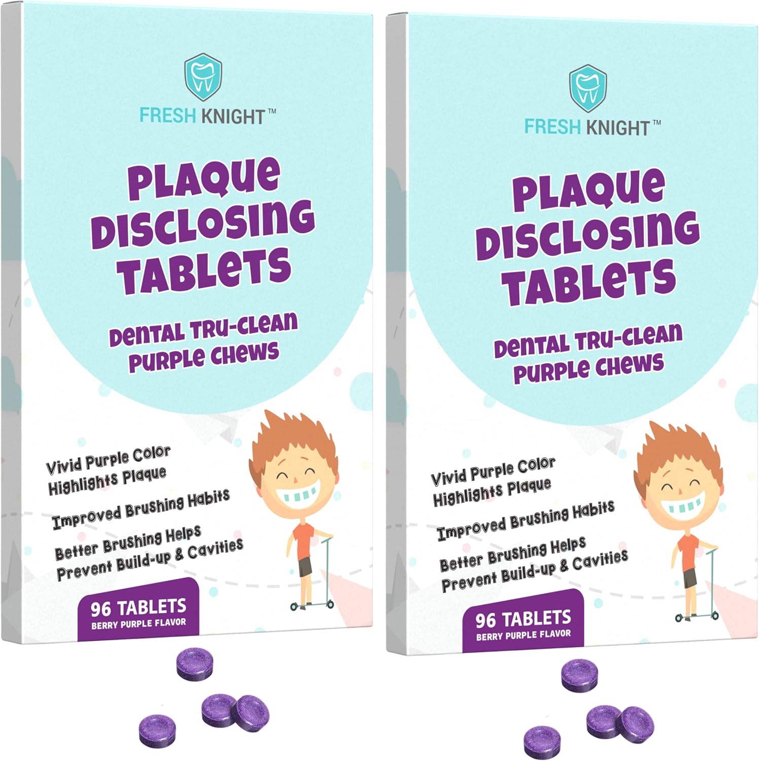 Plaque Disclosing Tablets, 96 Count, Dental Disclosing Tablets for Kids