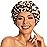 Reusable Shower Cap for Women, Large Waterproof Shower Essentials Bonnet Washable Elastic Band Bath Hair Wrap Hat for Long Hair, Braids(Leopard)