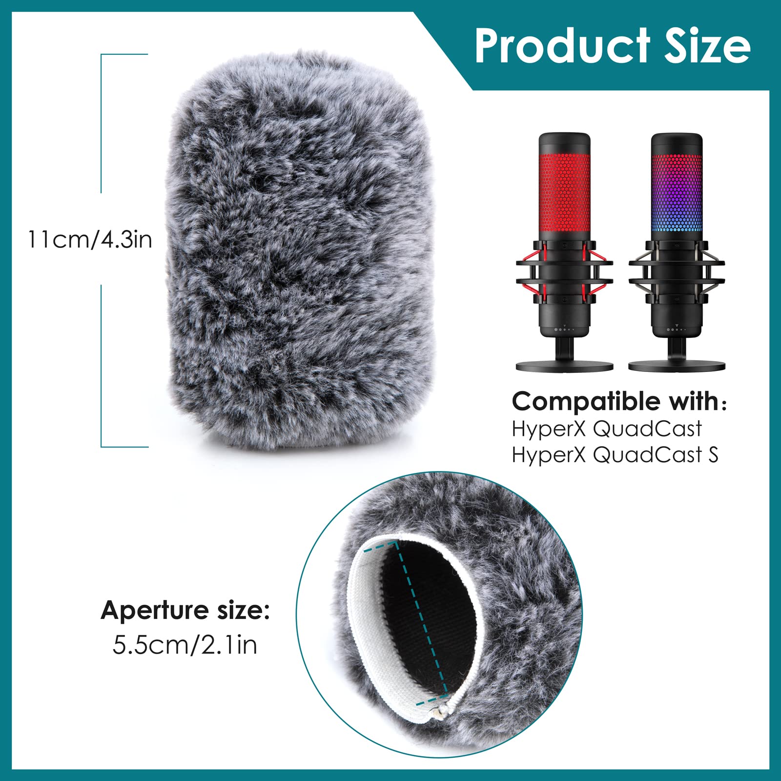 YOUSHARES Bonnette Anti-Pop Rouge Pour HyperX QuadCast - Filtre Anti Vent Professionnel