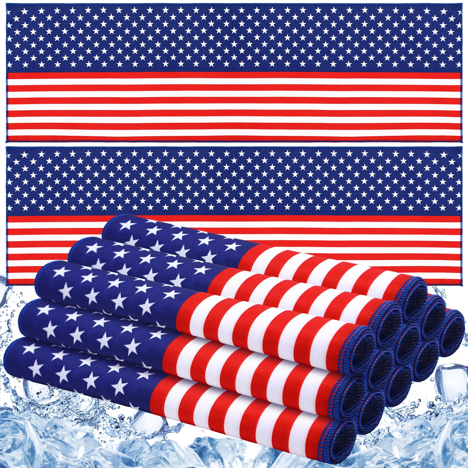 Windkream 12 Pack Patriotic Cooling Towel with American Flag 40