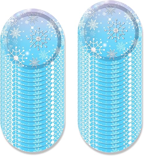 Miniatura 4 de Decoraciones de fiesta de invierno, decoraciones de fiesta de copo de nieve, decoraciones de fiesta de Navidad incluyen plato de fiesta de nieve