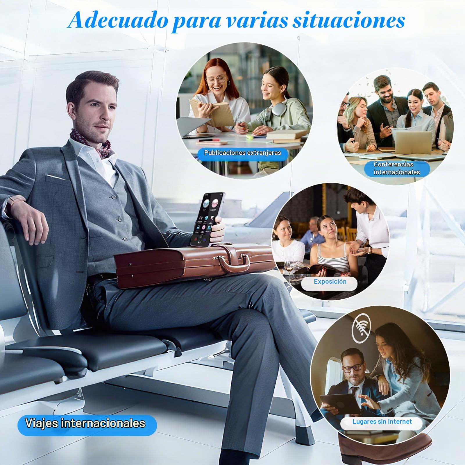 Traductor de Idiomas Con Voz en Tiempo Real 138 Idiomas Traductor Instantaneo de Voz Traductor Simultaneo con Traductores de Fotos/Español Offline Traductores Simultaneos con Batería de 2000 mAh