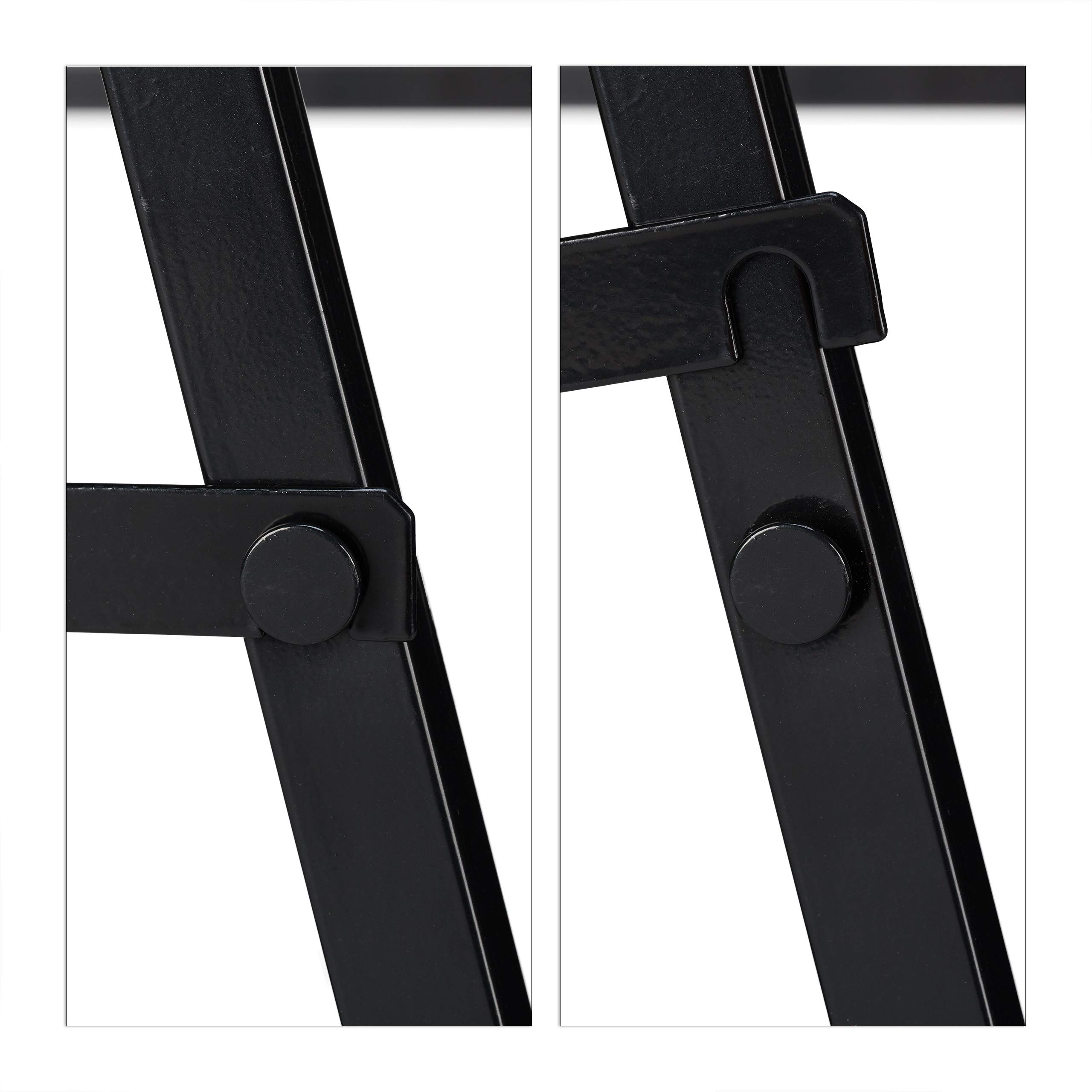 Relaxdays Klappbock, 2er Set, Belastung bis 100 kg, stabiler Gerüstbock, Arbeitshöhe 75 cm, platzsparend, Stahl, schwarz