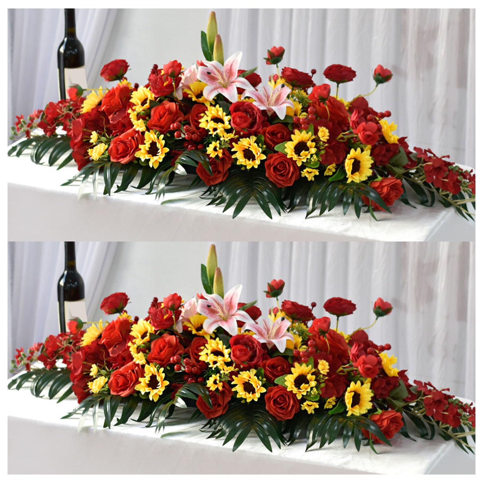 Office Lobby Floral, Corporate Meeting Table Decor, Business Event Arrangement, Stylish Faux Floral Decoration For Office Venues, Corporate Meeting(Size:100×40×25cm (39.37×15.75×9.84in),Color:E-2 Pcs)