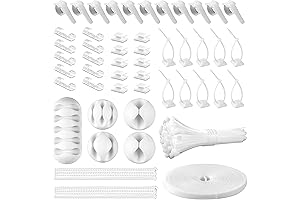 White Cable Management Kit with Self-Adhesive Cable Ties
