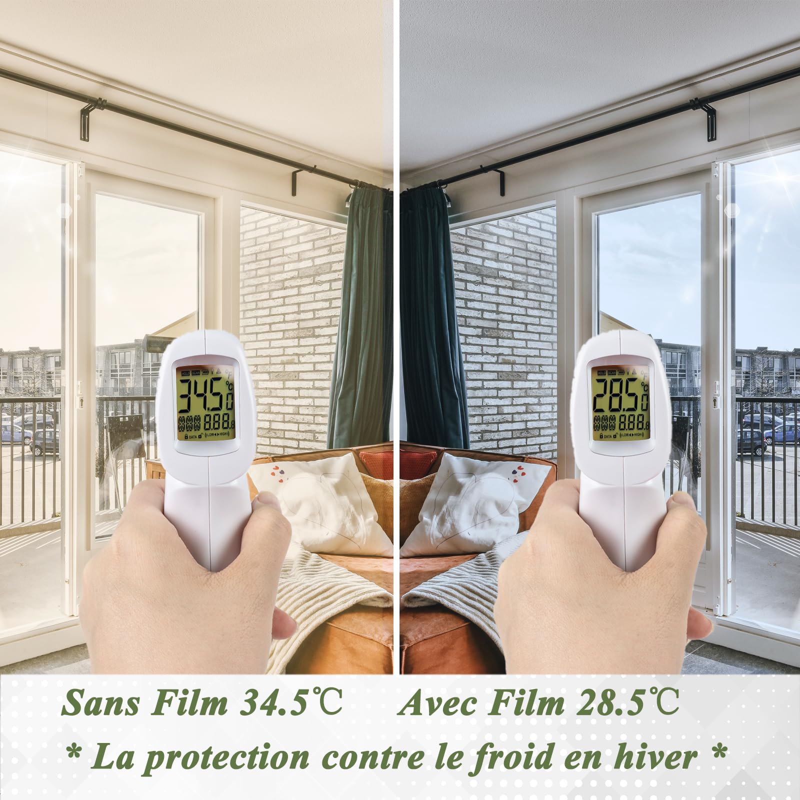 Film Fenetre Anti Regard, 60x400cm Argenté Film Occultant Fenêtre, Anti UV Film Anti Chaleur fenetre, Protection de la Vie Privée, Film Miroir sans Tain, Convient pour Salon, étude, Bureau