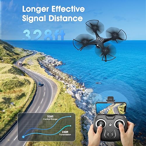 Miniatura 9 de ATTOP Drone FPV con cámara para adultos, niños y principiantes, total de 30 minutos de tiempo de vuelo FPV, visión amplia de 120, fácil control con