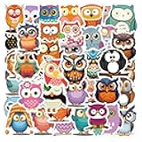 Owl Stickers for Kids Teens 60PCS Cute Animal Owl Stickers for Water Bottles Laptop Scrapbook Waterproof Vinyl Decals Kawaii Stickers for Teaching Rewards