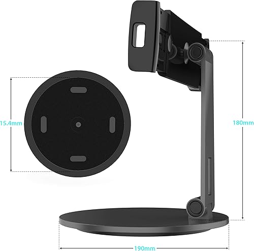 Miniatura 5 de Stouchi Soporte para iPad 12.9, soporte de tableta con base giratoria 360 grados para iPad Pro y Surface Pro, soporte de escritorio ajustable para