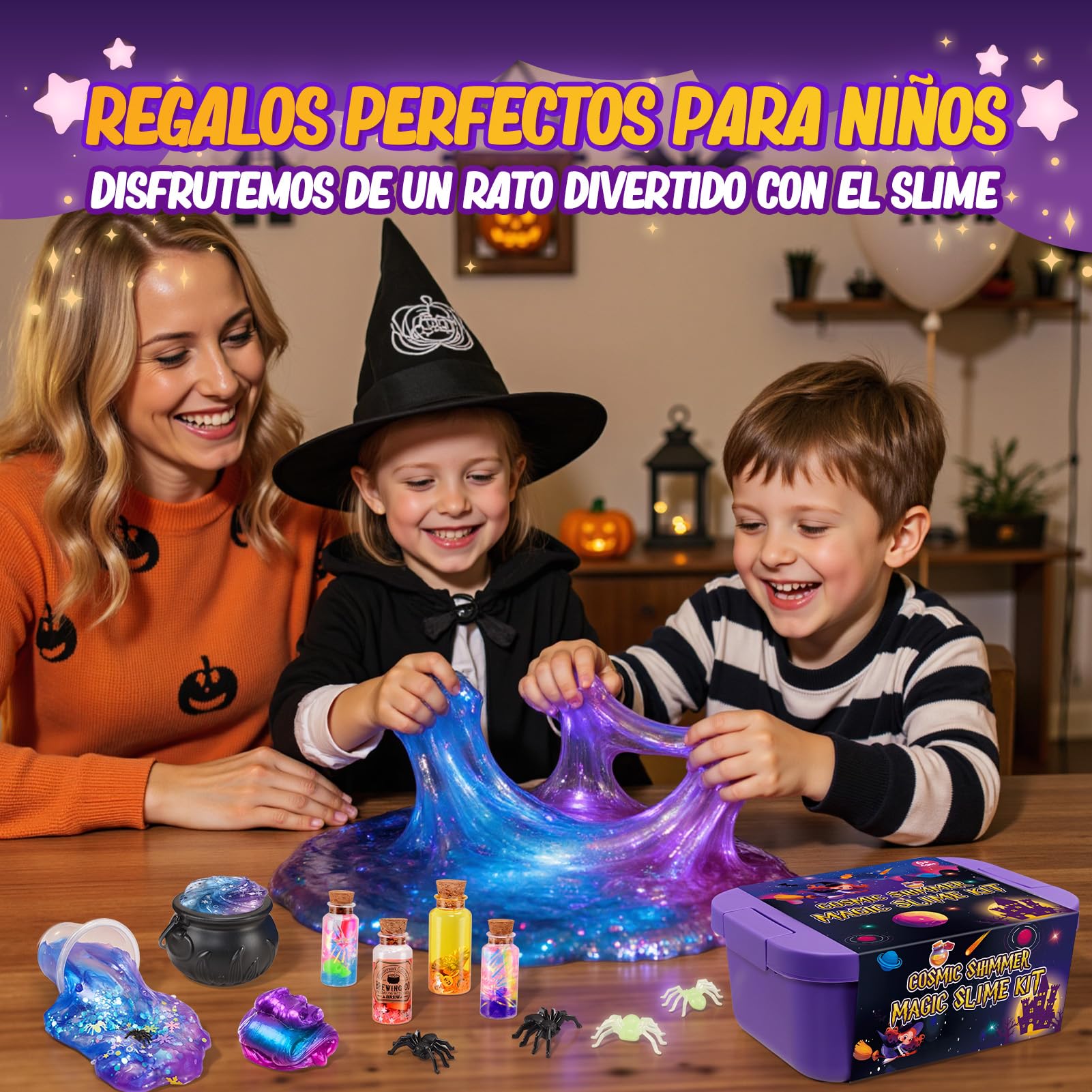 Hapikids Slime para Niñas 6 7 8 9 10 11 12 Años, Regalos Niña 6-12 Años Galaxy Slime Kit Juguetes Niña 6-12 Años Manualidades para Niñas Activador Slime Fluffy Regalos de Cumpleaños para Niños