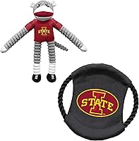 Vista 15 de Littlearth NCAA Sock Monkey and Flying Disc Pet Toy Combo Set, Team Color, One