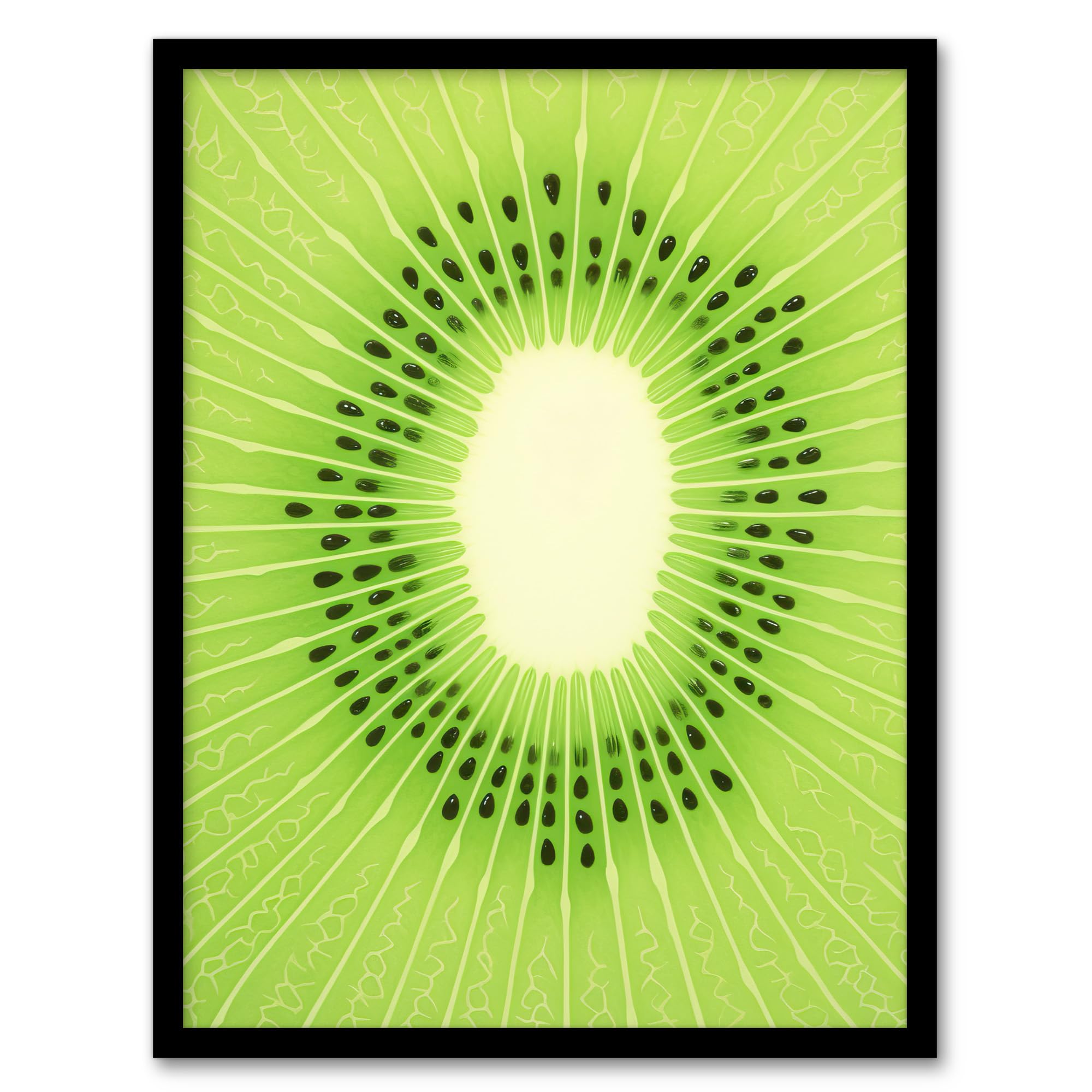 Artery8 Kiwi Fruit Slice Minimalist Kitchen Artwork Interior Decor Artwork Framed Wall Art Print 18X24 Inch