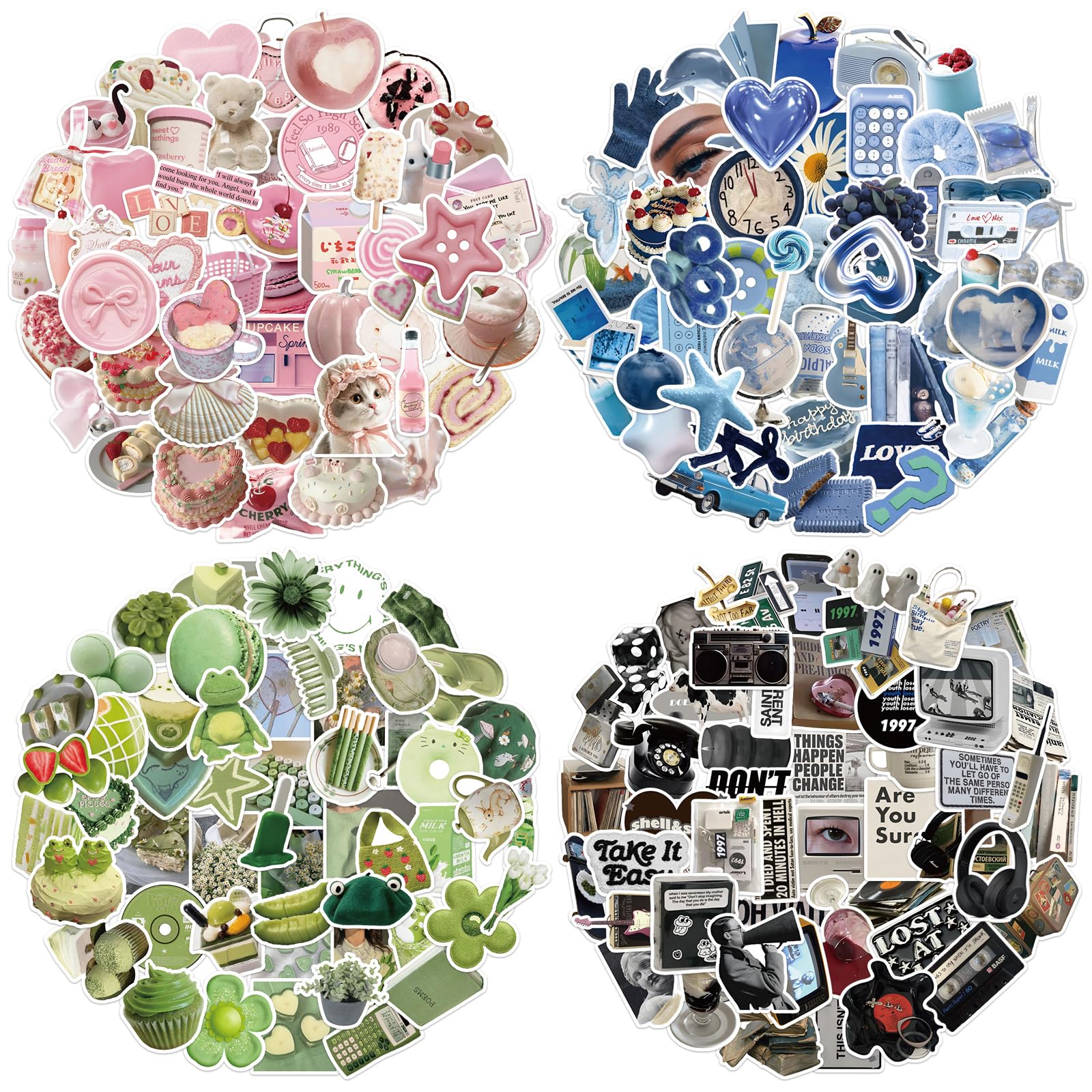 400 PCS Cute Stickers,Aesthetic Motivational and Inspirational Stickers for Adults, Teens, Laptops, Water Bottles, Journals, INS Style Summer Sticker