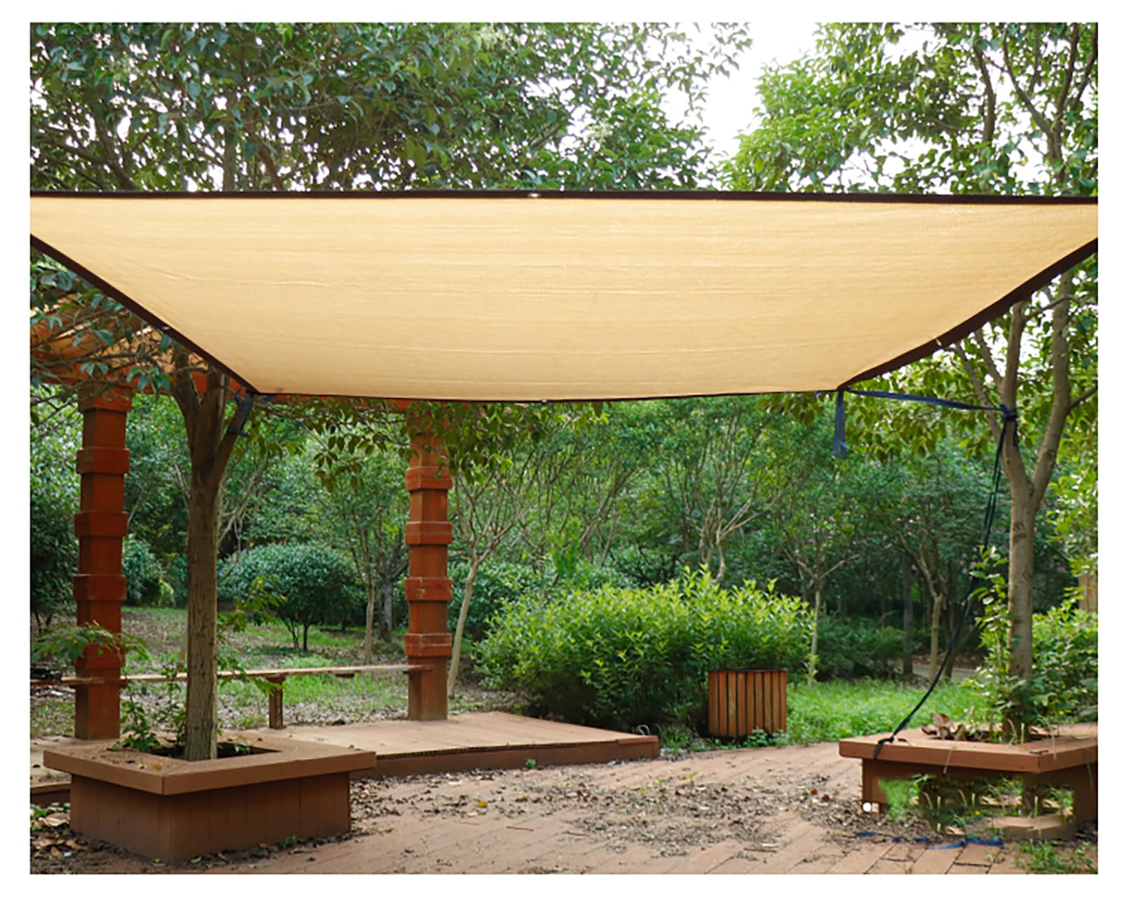 Rete parasole da giardino resistente ai raggi UV, 6 x 15 m / 19.7x49.2ft, traspirante, con occhielli, ideale per patio, piscina e tende da giardino
