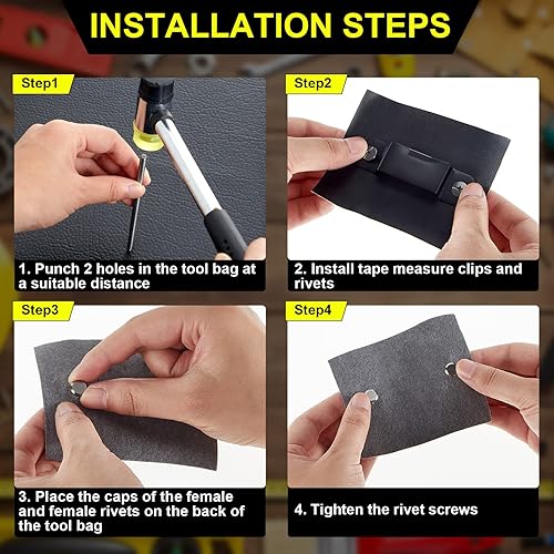 Miniatura 3 de Clip pequeño de metal para cinta métrica, herramienta de cinta métrica, clip de cinturón para cinturón de herramientas con tornillo de montaje para