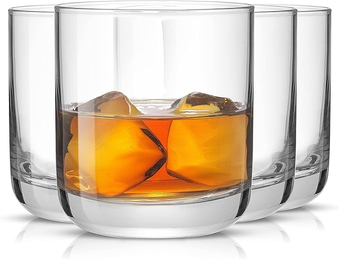 JoyJolt Nova Crystal Whiskey Glasses. Lowball Glasses Set