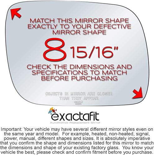 Miniatura 2 de exactafit 8922R - Espejo retrovisor lateral para pasajero, repuesto derecho compatible con Volkswagen Touareg 2004-2006