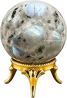 Vista 54 de Amazing Gemstone Bola de cristal de cuarzo transparente con soporte, bolas de meditación de esfera de cristal de 1.5 pulgadas para brujería y bolas