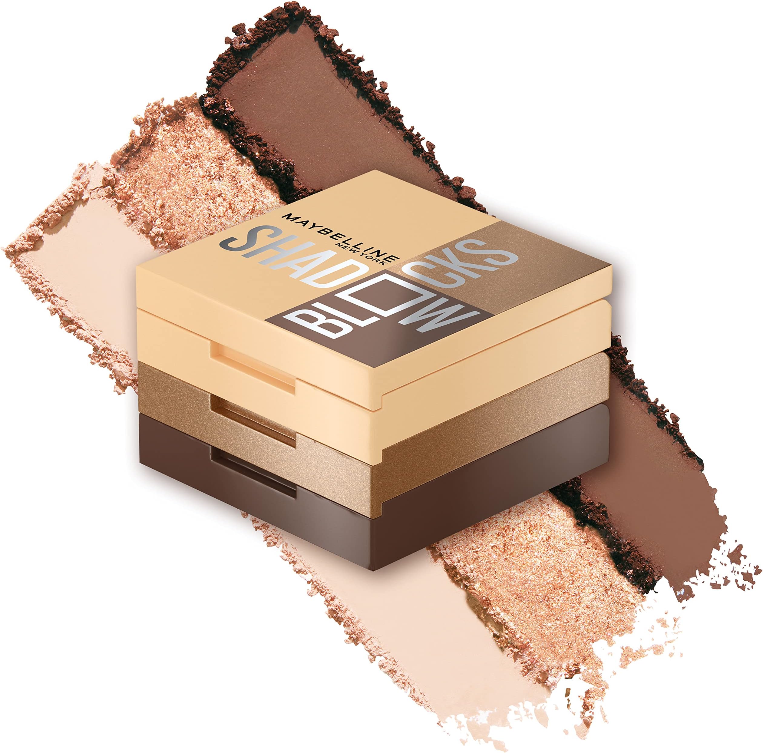 Maybelline New York Shadow Blocks Shadow Blocks Eyeshadow Palette, Stacked Eye Shadow Trio, North 3rd & Bedford Ave, 0.08 oz