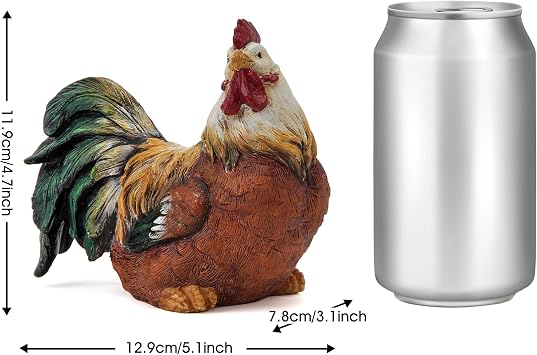 Rooster Figurine Cockerel Ornament Home Decor Shelf Gift 11cm